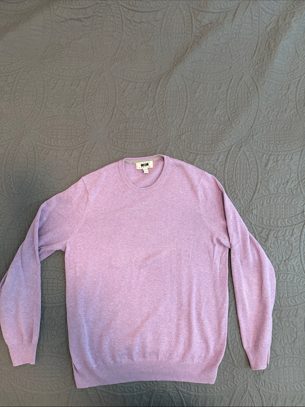 Joseph Abboud Lavender Ribbed Crewneck Sweater